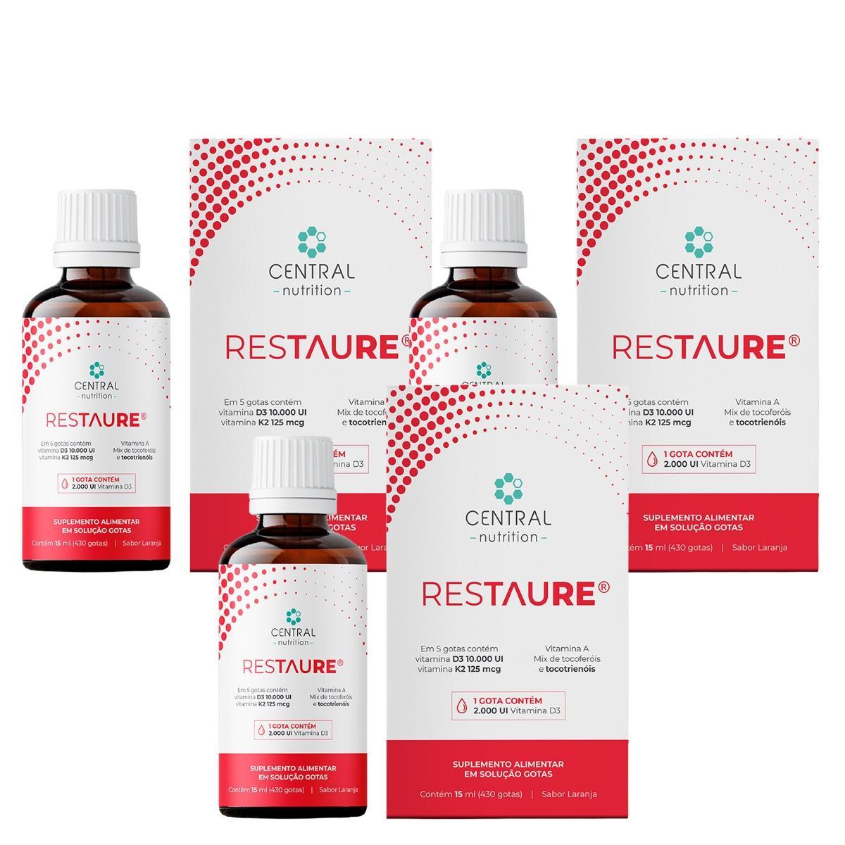 Miniatura Kit 3 Restaure 430 Gotas Vitaminas A D E E K Central