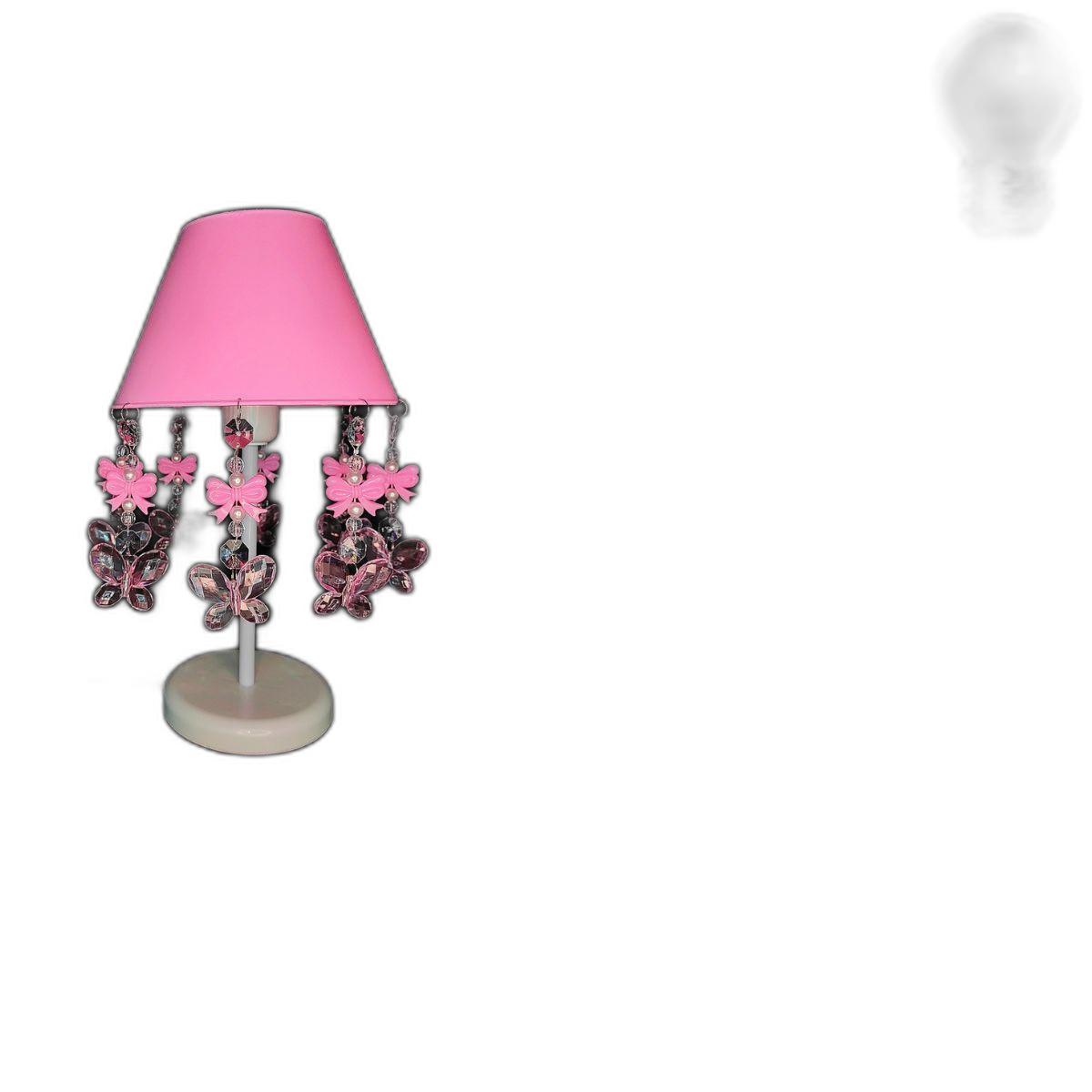 Miniatura Abajur Rosa Bebê Artesanal - Decoração Quarto Infantil