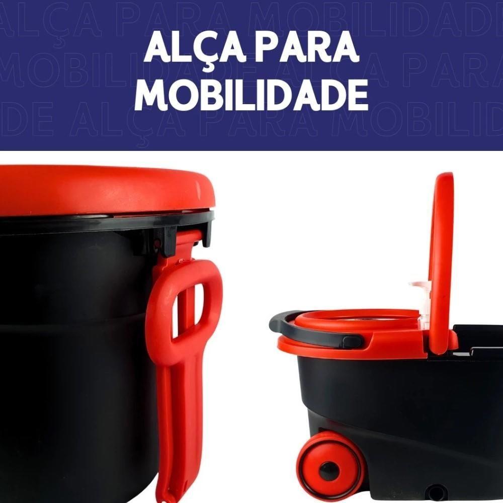 Miniatura Mop Esfregão Profissional Balde 13l Inox Sistema Giratório