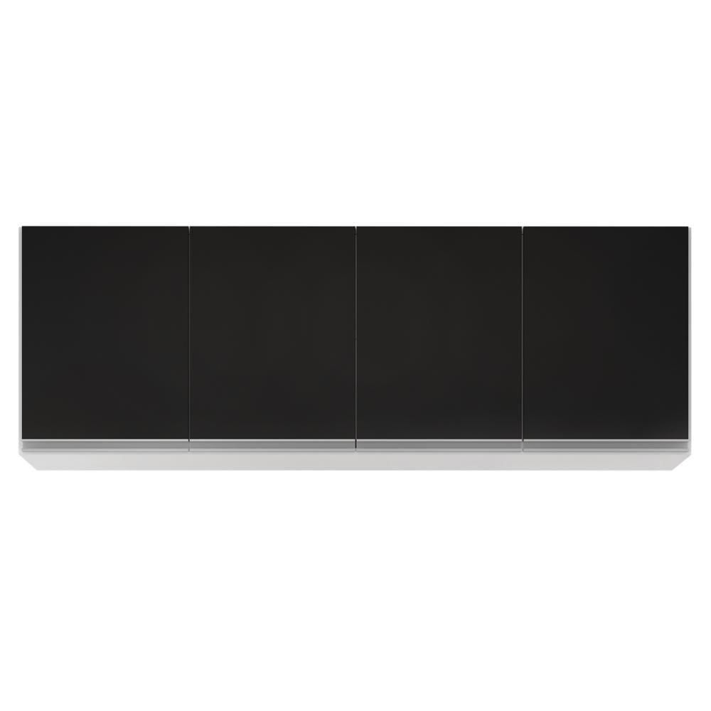 Miniatura Armário Aéreo 160cm 4 Portas Nevada Branco/preto - Lumil Móveis