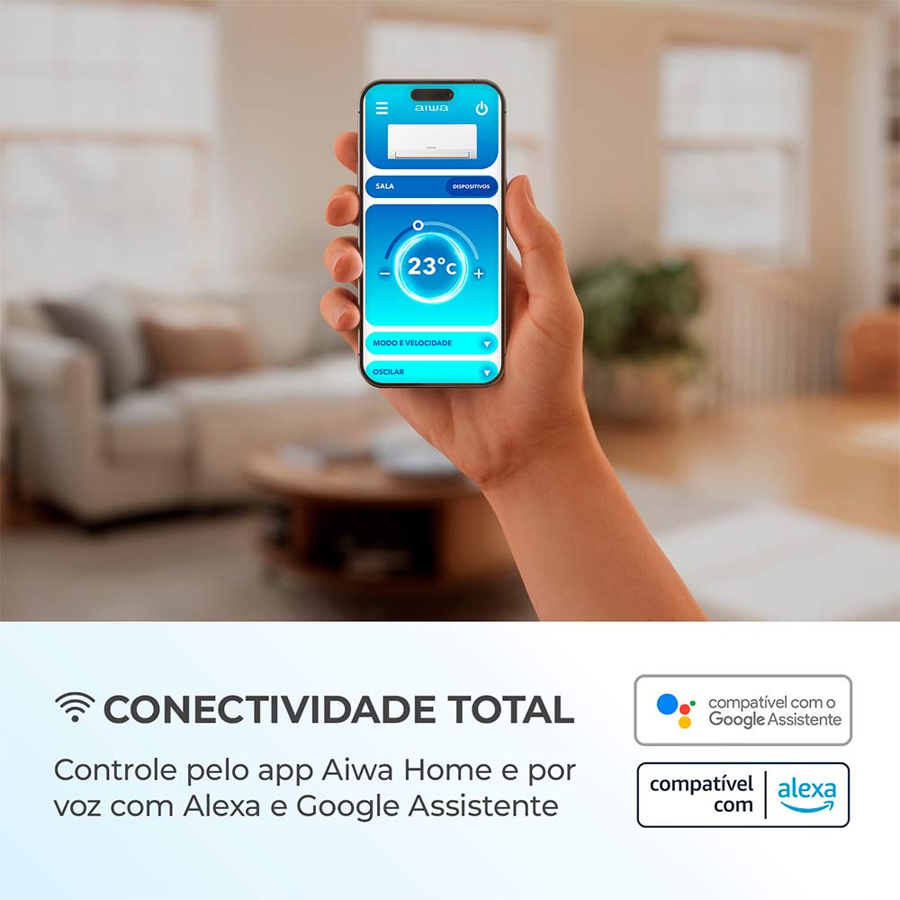 Ar Condicionado Split 9000 BTU's Inverter Externa Aiwa Branca 220V Branco - 220V
