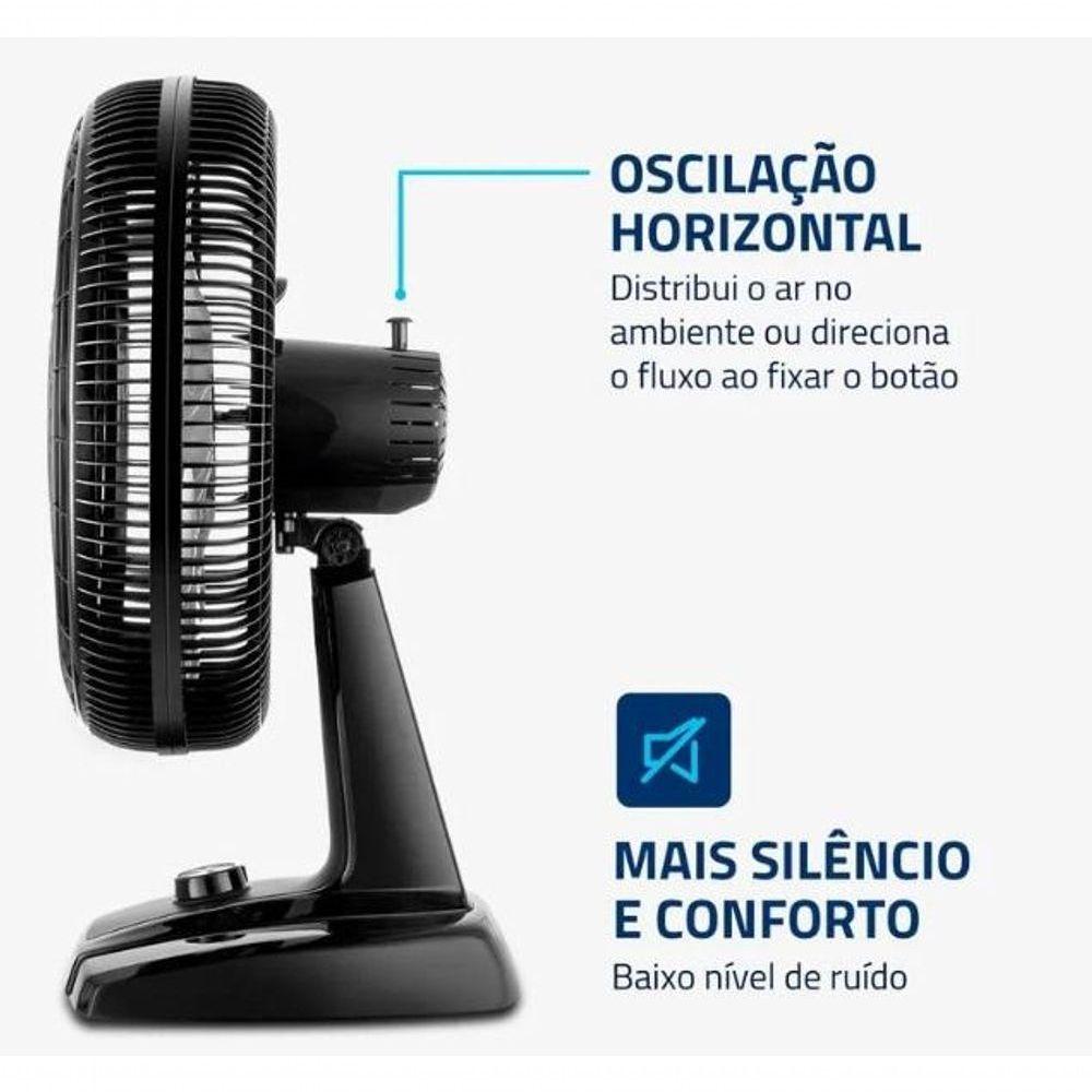 Miniatura Ventilador De Mesa 40cm Turbo Nvt-40-8p-b Preto/prata 110V