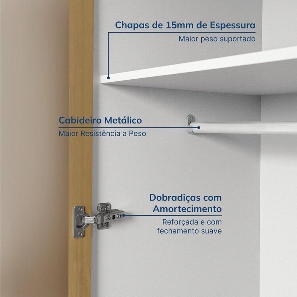 Miniatura Guarda Roupa Linear 1 Porta Reflecta Jade Cabecasa Madeiramadeira Branco Fosco