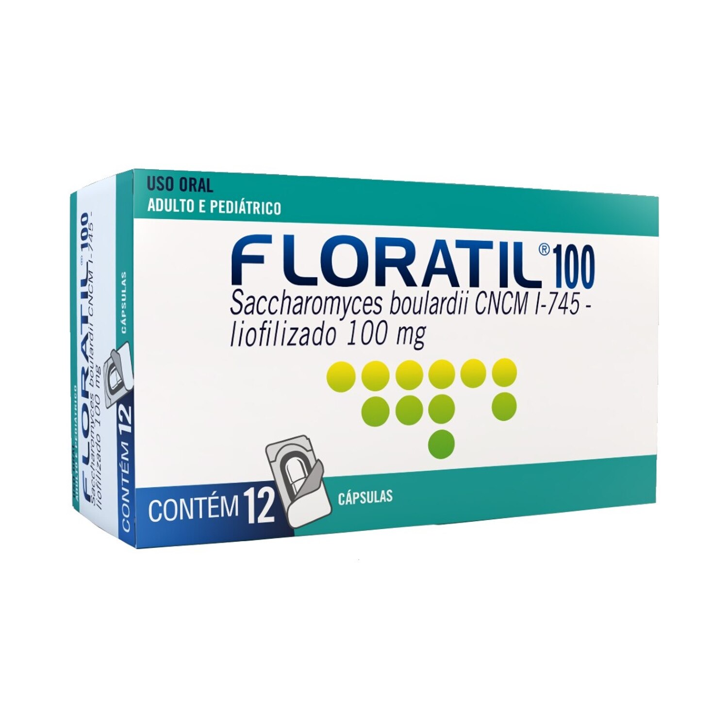 Miniatura Floratil 100mg 12 Capsulas
