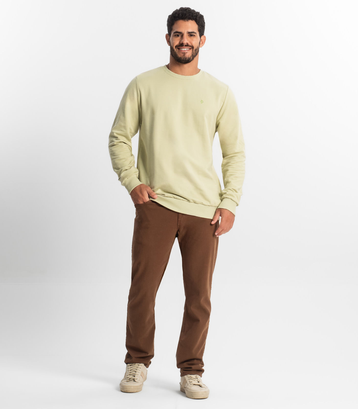 Miniatura Blusão Masculino Moletom Básico Diametro Verde G
