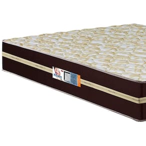 Miniatura Colchão Casal Hellen Millenium Espuma D33 com Euro Pillow e Revestimento em Tecido Jacquard 19x138x188cm - Marrom e Bege