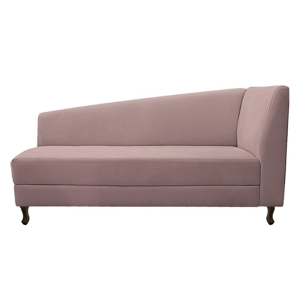 Miniatura Diva Recamier Heitor 185cm Lado Esquerdo Linho Rosê