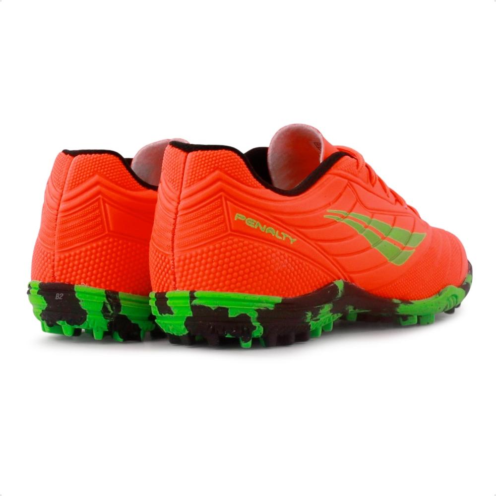 Chuteira Society Penalty Matis Kids XXI Unissex Laranja / Verde - 28