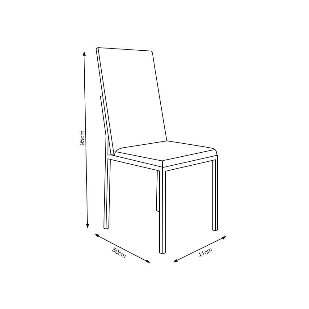 Miniatura Kit 2 Cadeiras De Jantar Estofadas Mônaco Premium Marrom - Cor: Preto