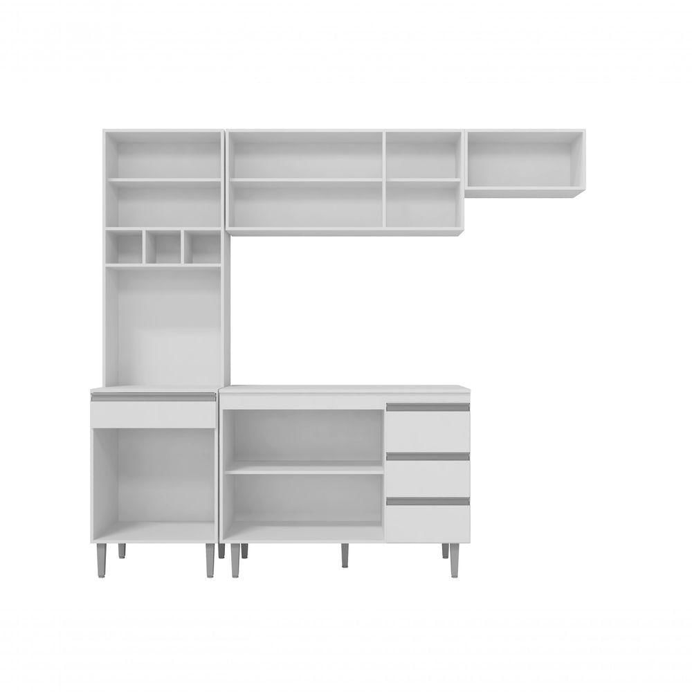 Miniatura Cozinha Modulada Completa Andreia C-5 Peças 240cm Branco