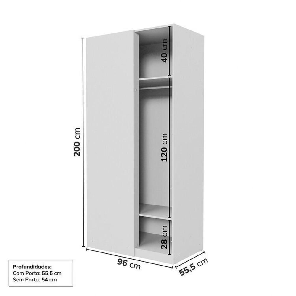 Miniatura Guarda Roupa Linear 1 Porta Reflecta Jade Cabecasa Madeiramadeira Branco Fosco