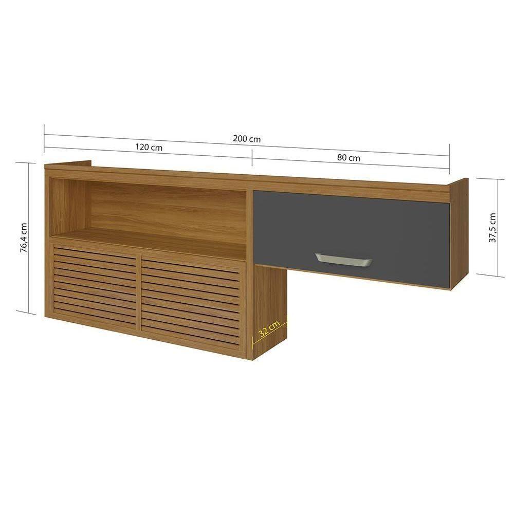 Miniatura Armário Aéreo P/ Cozinha Princesa C/ 2 Portas 200cm Freijo/off White - Nesher