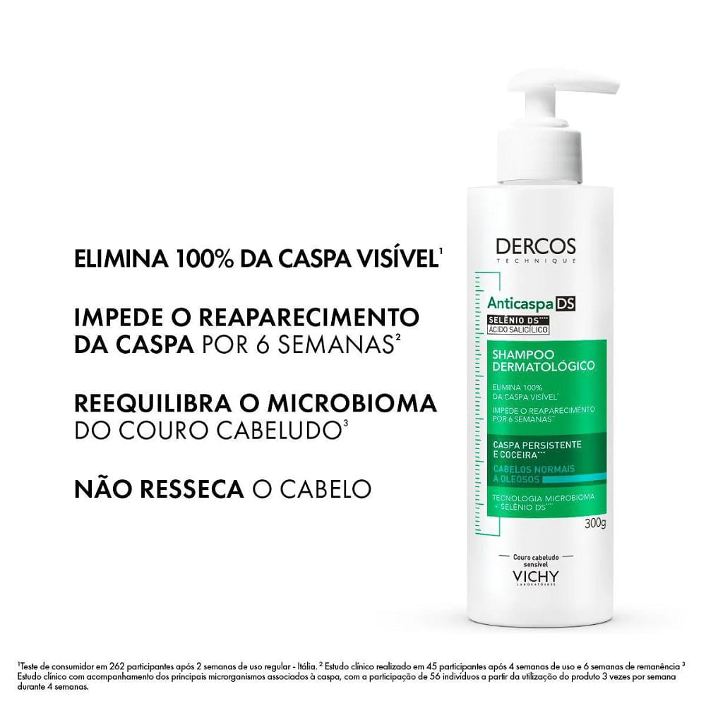 Miniatura Shampoo Anticaspa Ds Vichy Dercos Oily Cabelos Normais a Oleosos 300g