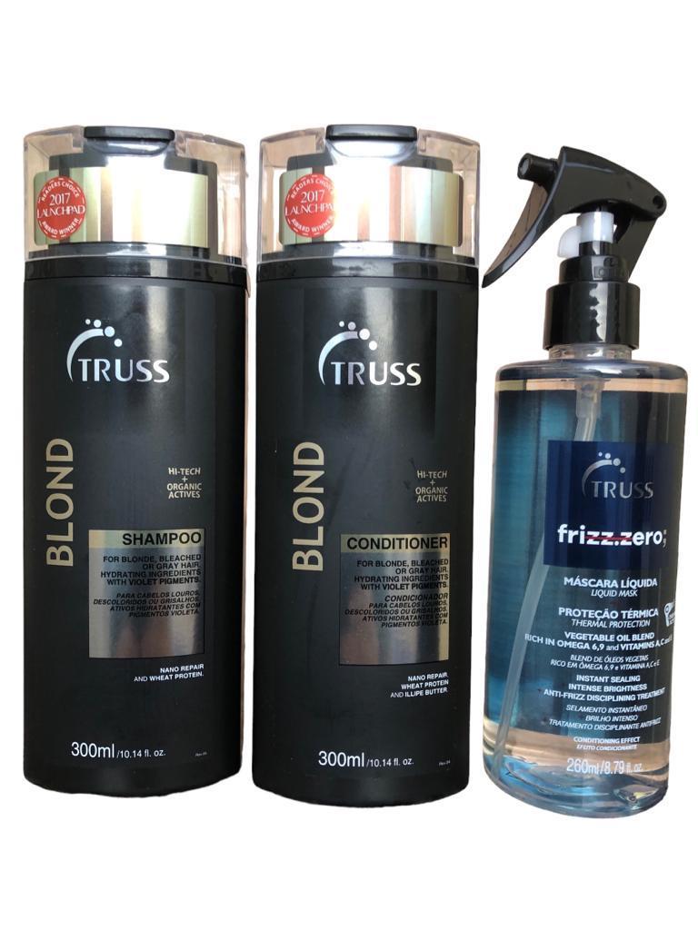 Miniatura Truss Blond Shampoo E Condicionador 300Ml + Frizz Zero 260Ml