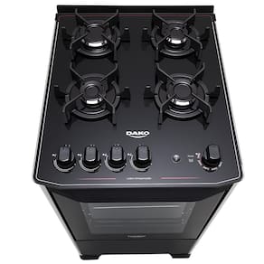 Miniatura Fogão Dako 4 Bocas Magister com Mesa de Vidro e Acendimento Automático Bivolt - Preto