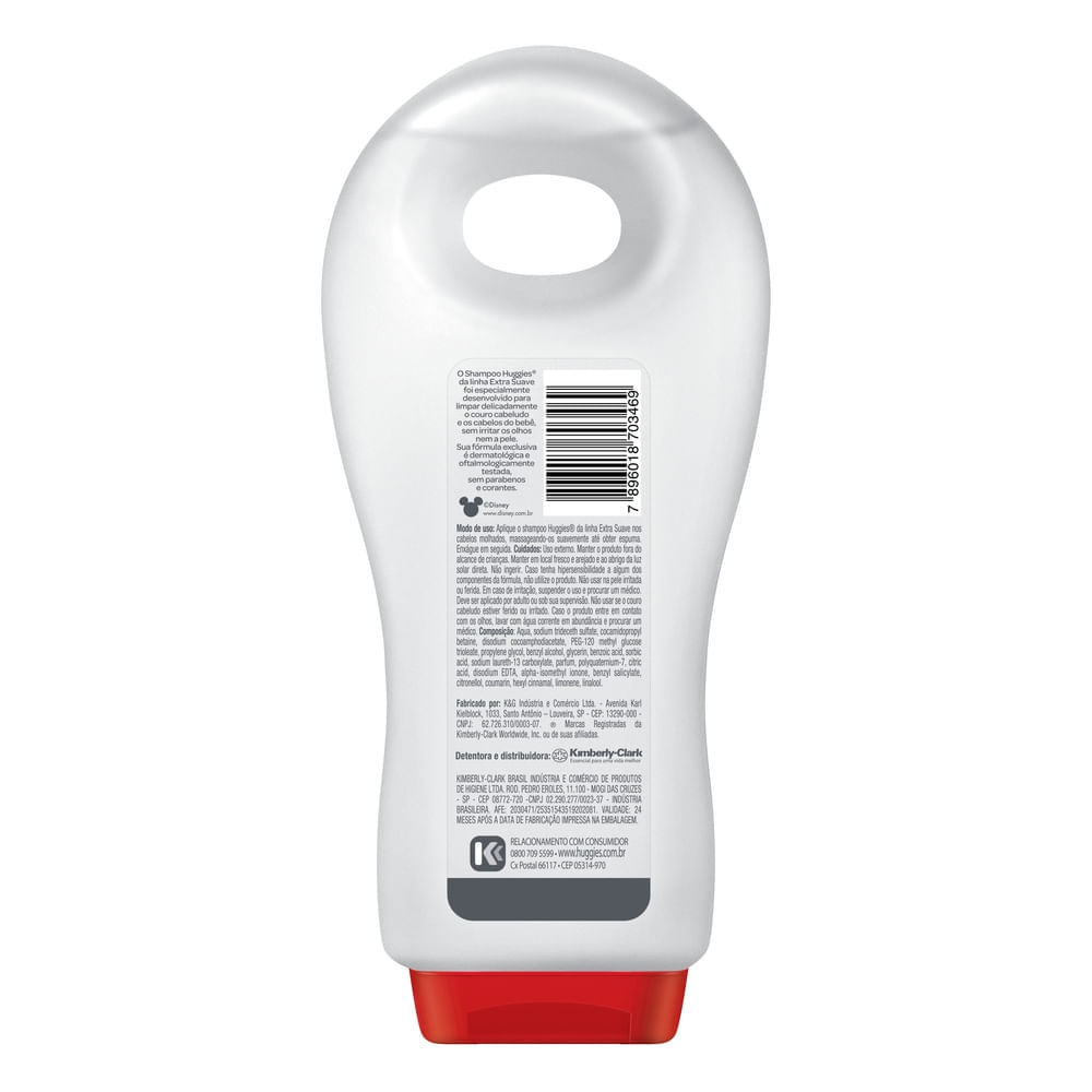 Miniatura Shampoo Infantil Huggies Extra Suave com 400ml
