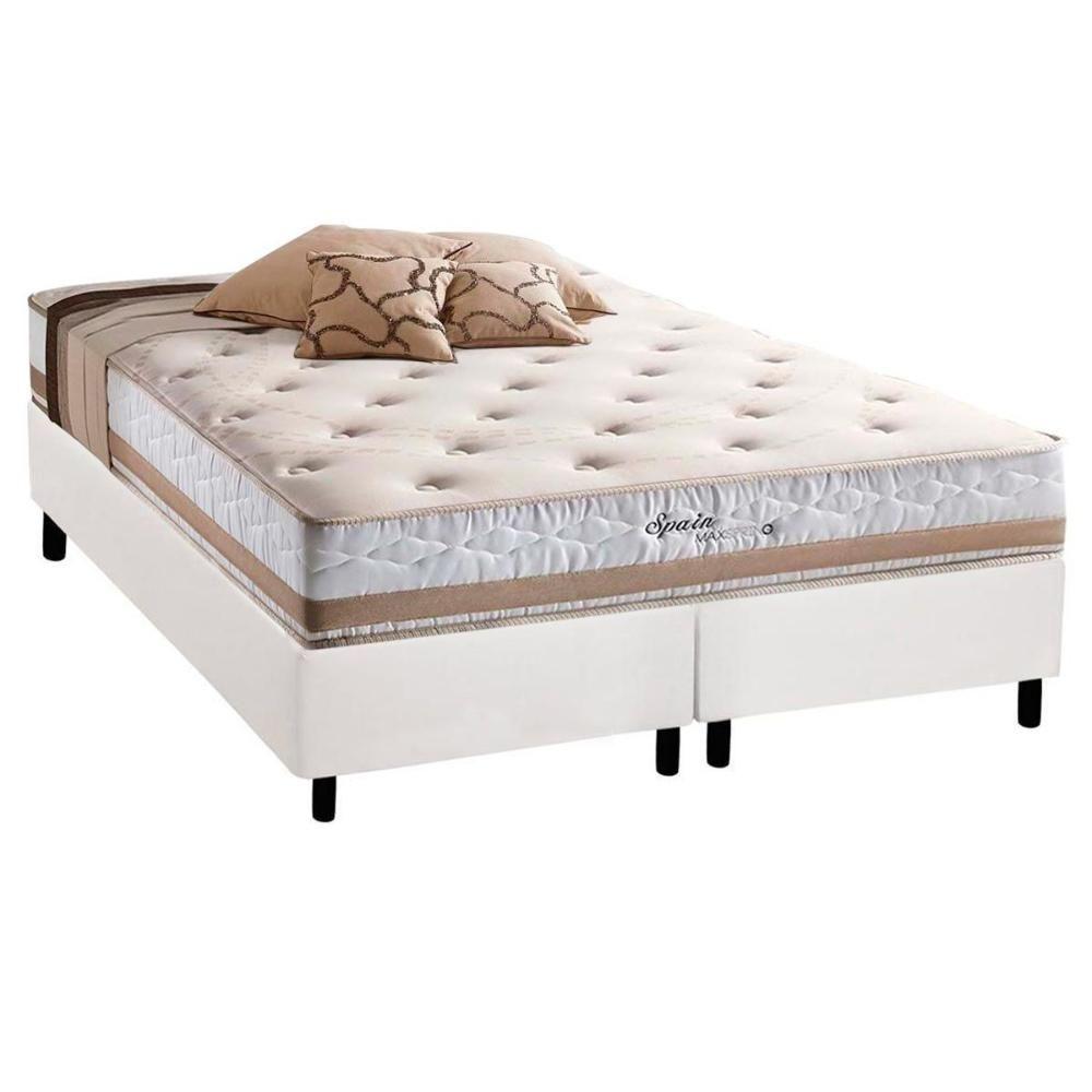 Miniatura Cama Box King: Colchão Molas Herval Maxspring Spain + Base Crc Courano White(193X203)