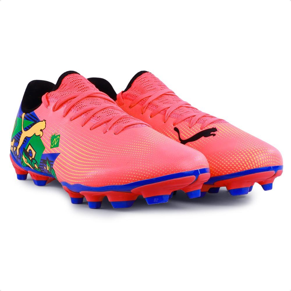 Miniatura Chuteira Campo Puma Future 7 Play Neymar Jr FG/AG BDP Masculina Coral / Azul - 38