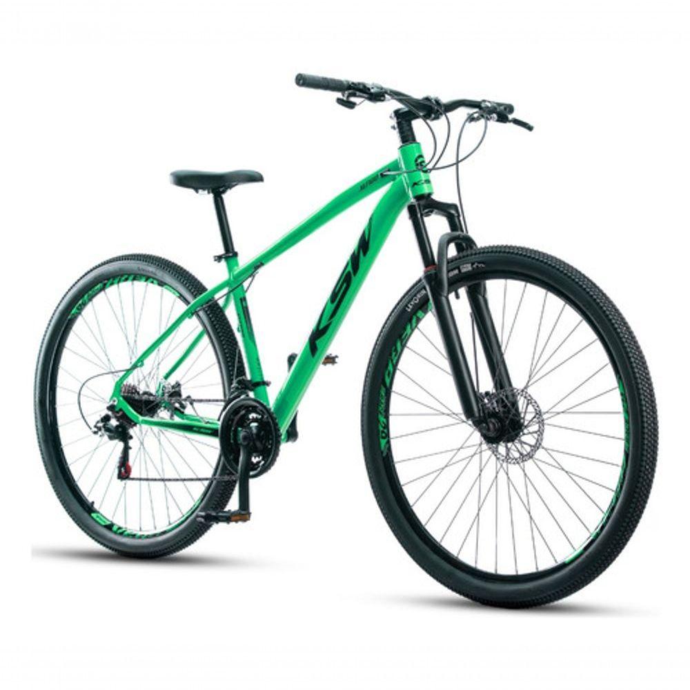 Miniatura Bicicleta Bike Aro 29 Ksw Marcha 21 Velocidades Alumínio Xlt 100 Mtb Verde 17