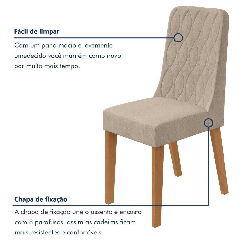 Miniatura Conjunto para Sala de Jantar 4 Cadeiras Estofadas Luar Amendoa /Rinzai Bege