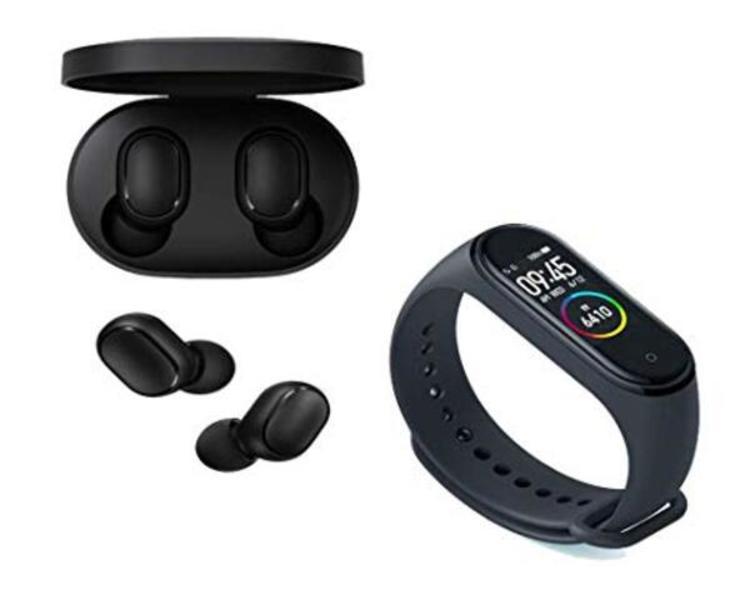 Miniatura Inativado - Kit Fone Airdots Earbuds + Relógio Xiaomi Mi Band 4