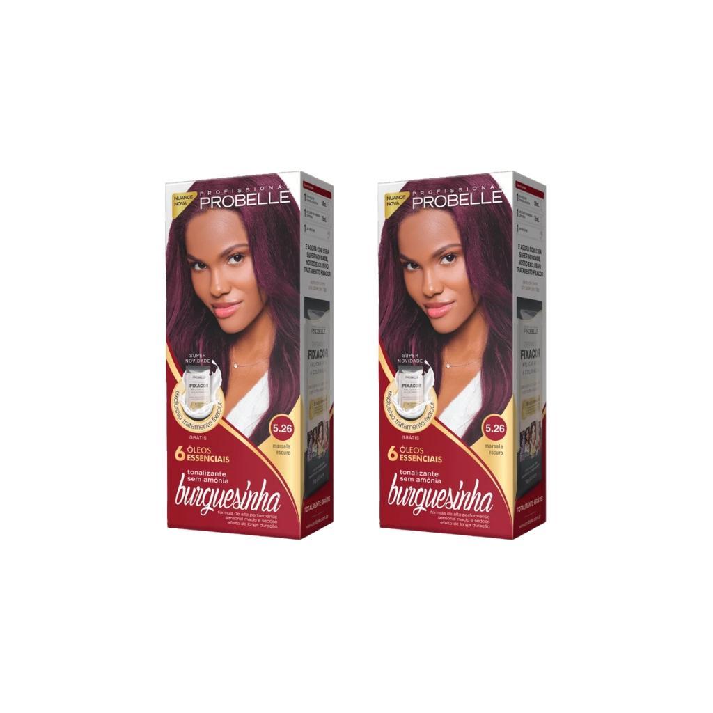 Miniatura Coloração Probelle Burguesinha 5.26 Marsala Escuro-Kit 2Un
