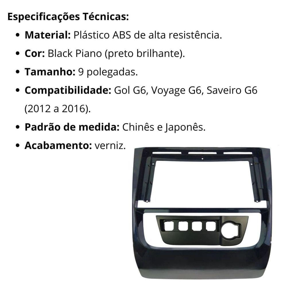 Miniatura Central Multimídia Android 2 Din Voyage G6 Moldura 9 Câmera Ré