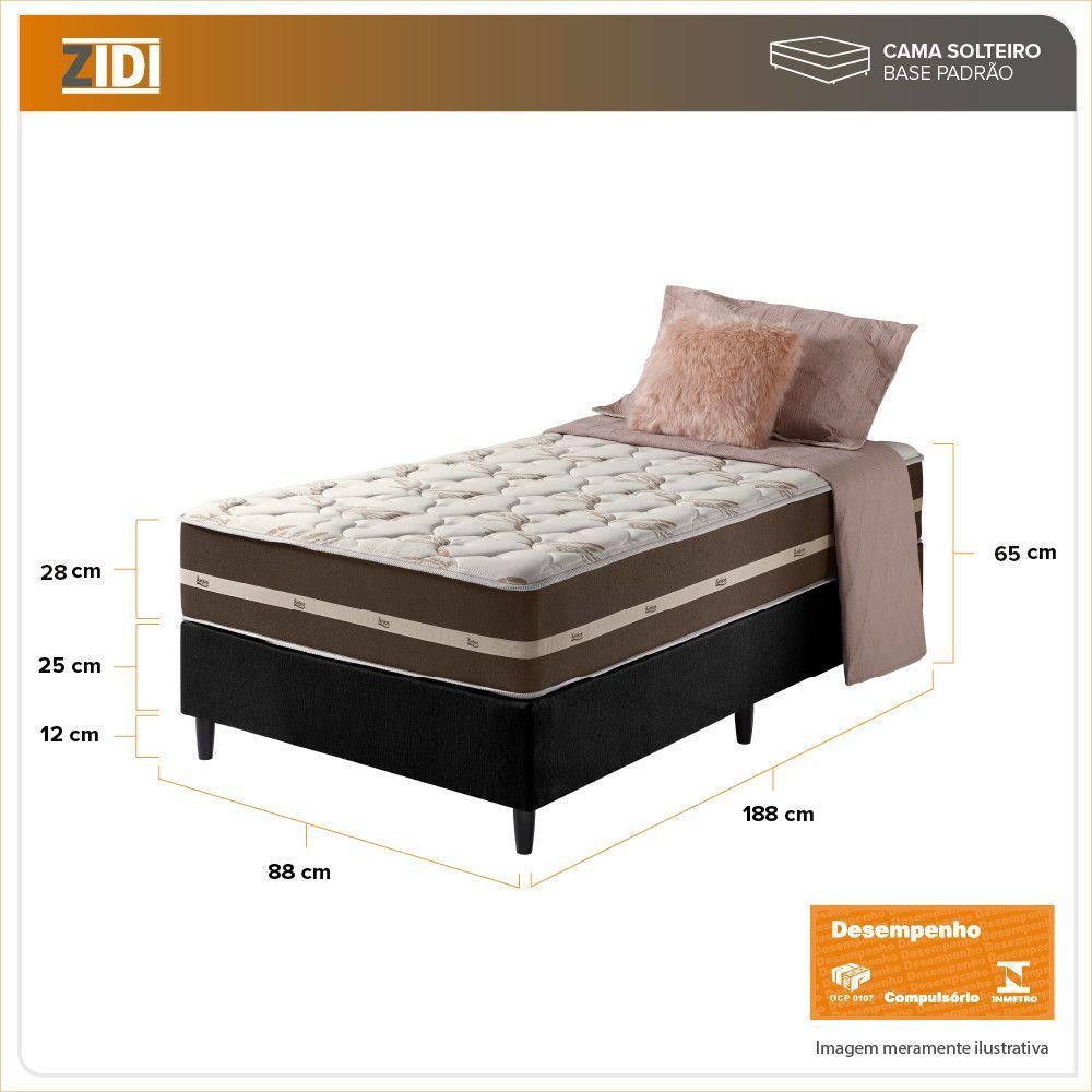 Miniatura Cama Box Solteiro Preto + Colchão Molas Ensacadas Las Vegas