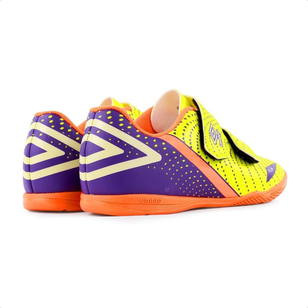 Miniatura Chuteira Futsal Umbro Flip Kids Amarelo / Roxo - 35
