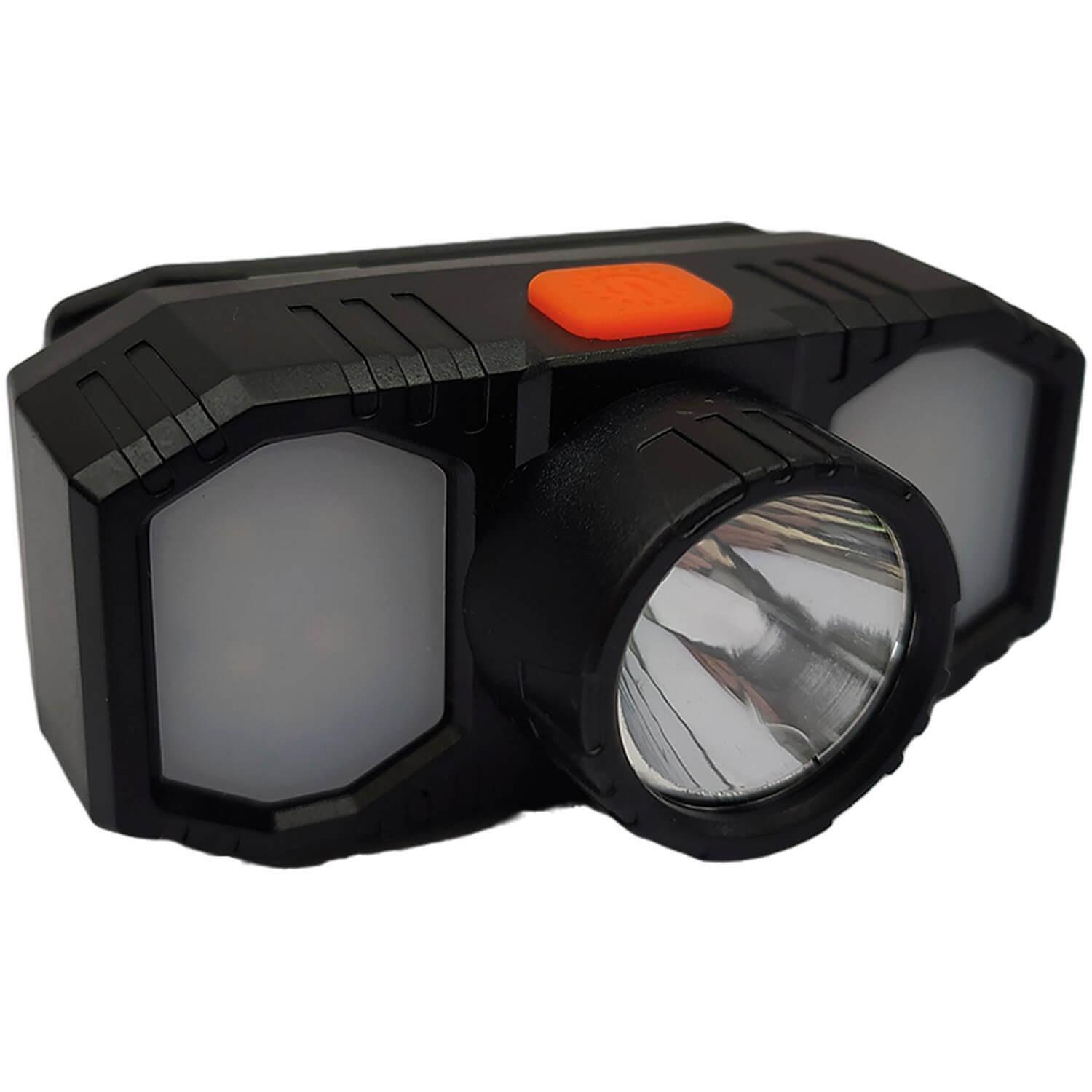 Miniatura Lanterna Cabeça Recarregavel 3 Led Muito Forte Perfurador