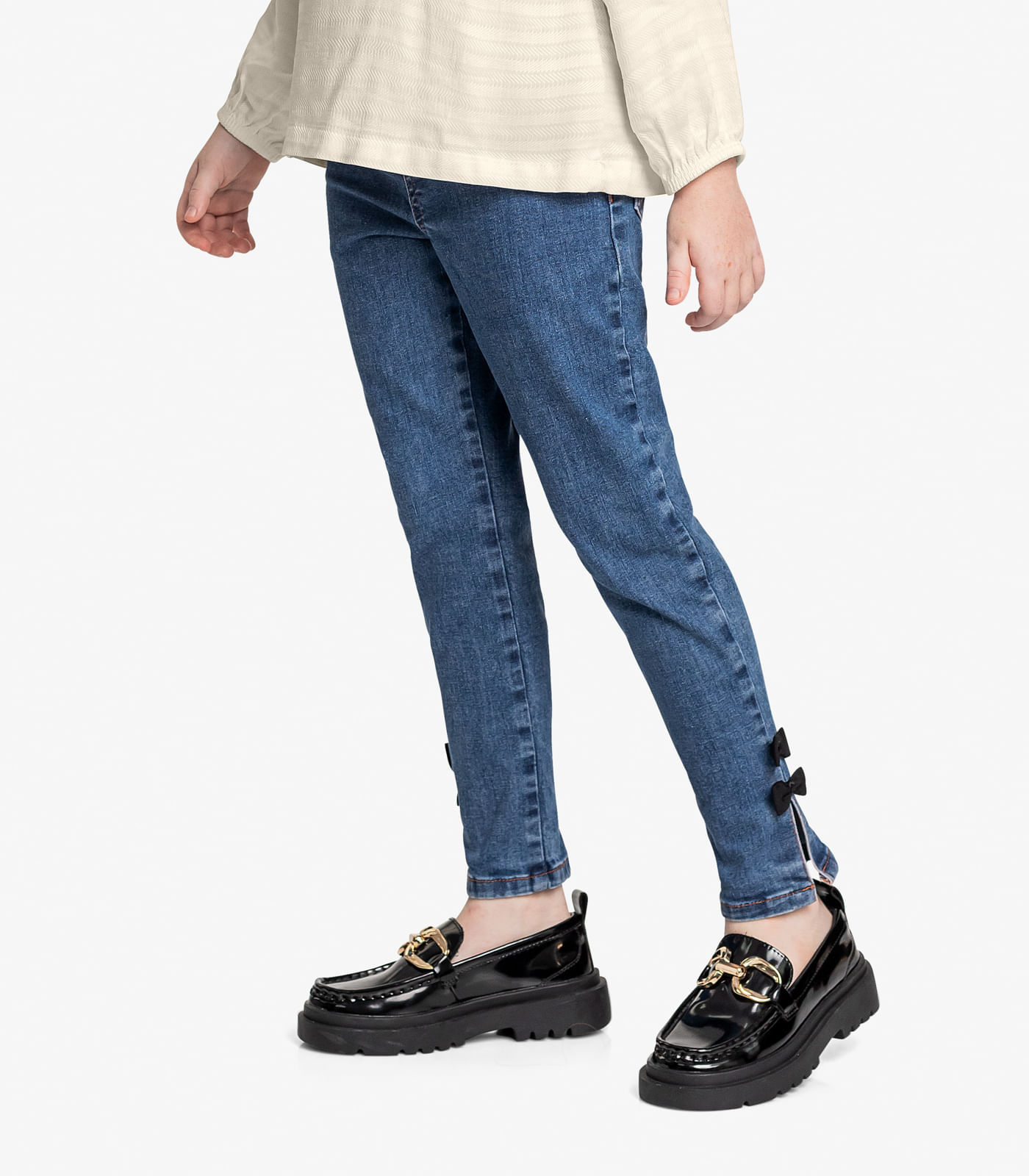 Miniatura Conjunto Bata Com Calça Jeans Trick Nick Bege 1