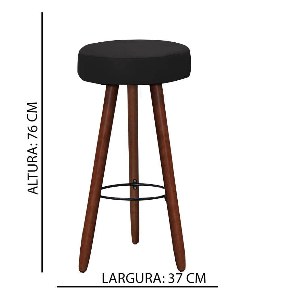 Miniatura Banqueta Alta Estofada Dalia Com Pés Em Madeira
