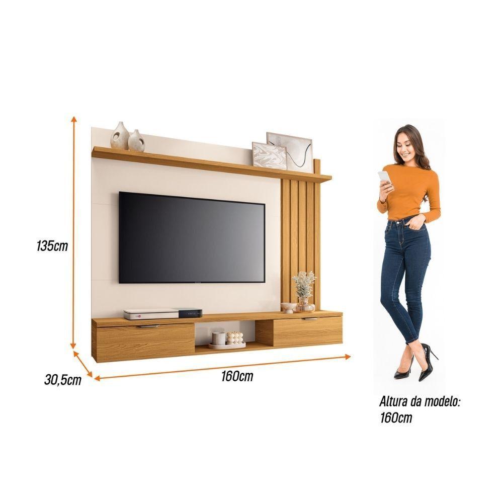 Miniatura Painel Suspenso Para Tv Lets 1.6 3390 Hb Cinamomo/off White
