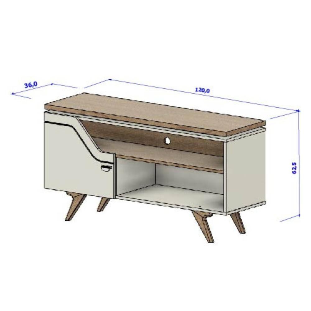 Miniatura Conjunto Painel E Rack Osaka Naturalle Off White