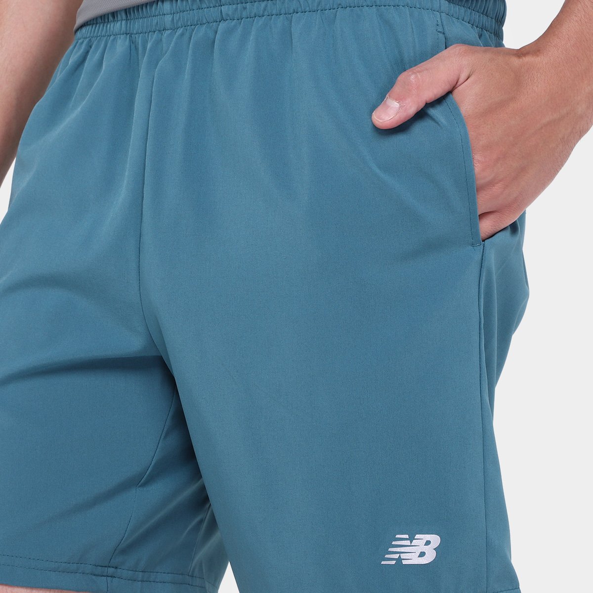 Miniatura Bermuda New Balance Sport Essentials 7 Masculina Verde - G