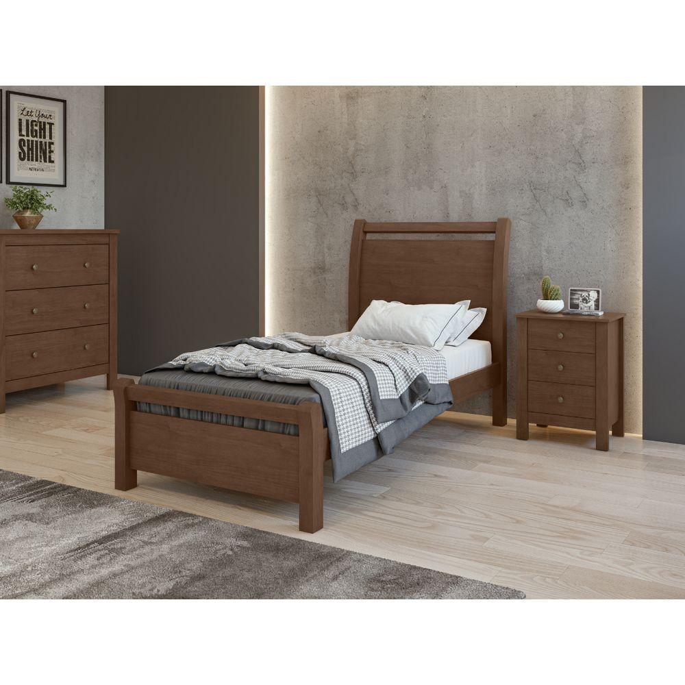 Miniatura Cama Solteiro Reali Lopas Imbuia Clean