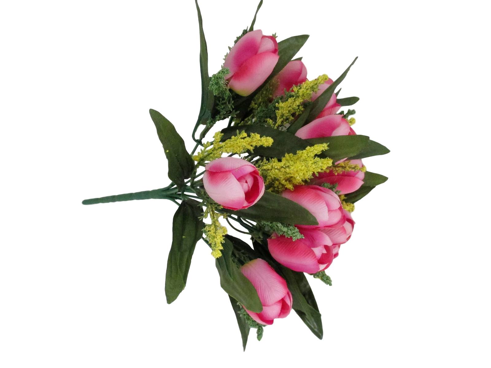 Miniatura Kit Flores Artificiais 3 Buques de Tulipas Rosa