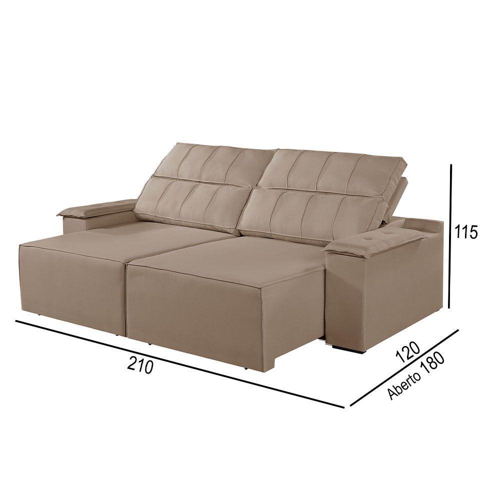 Miniatura Sofá 2 Lugares Retrátil E Reclinável Martins M-182 Veludo Bege