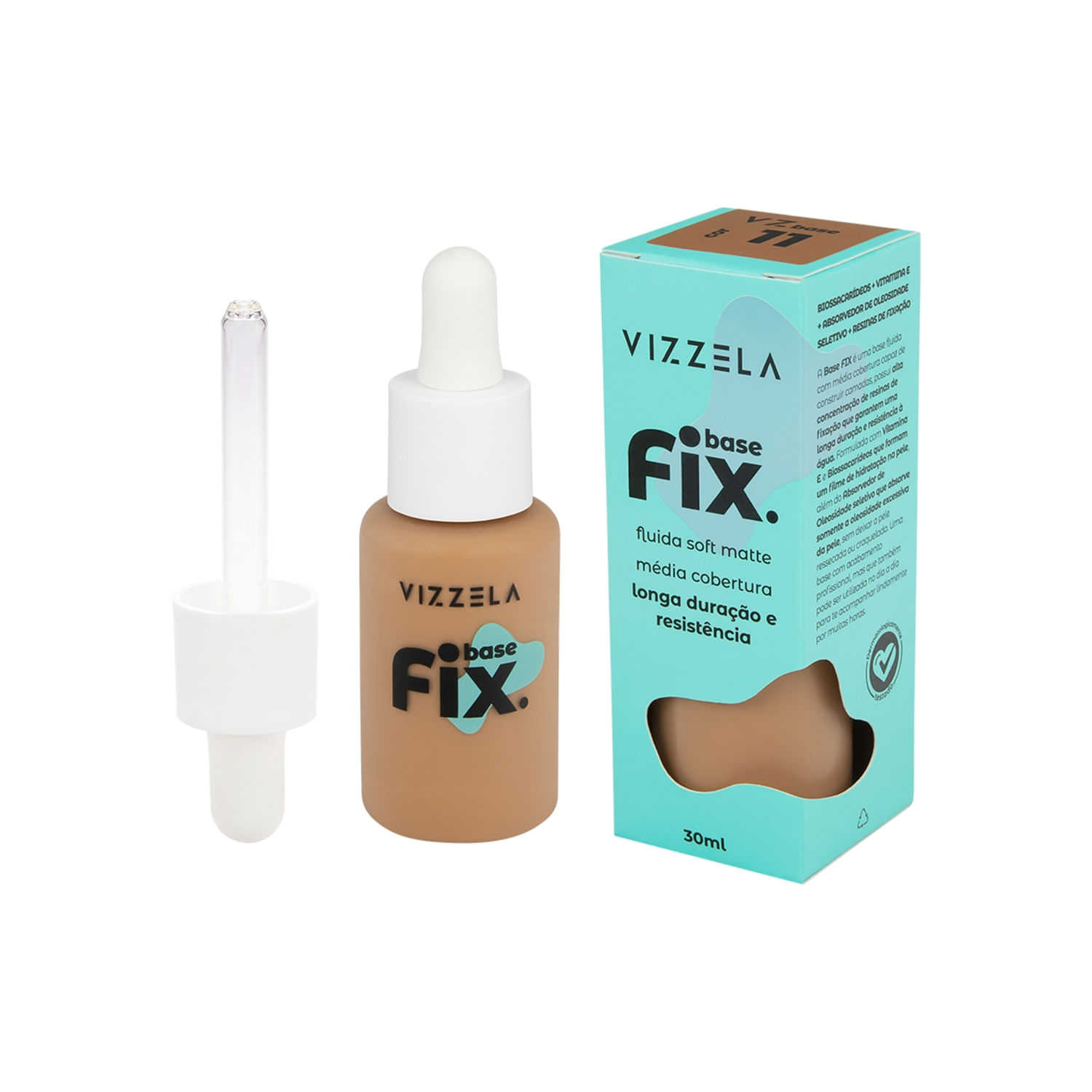 Miniatura Vizzela Cosméticos Fix Cor 11 - Base Líquida 30ml
