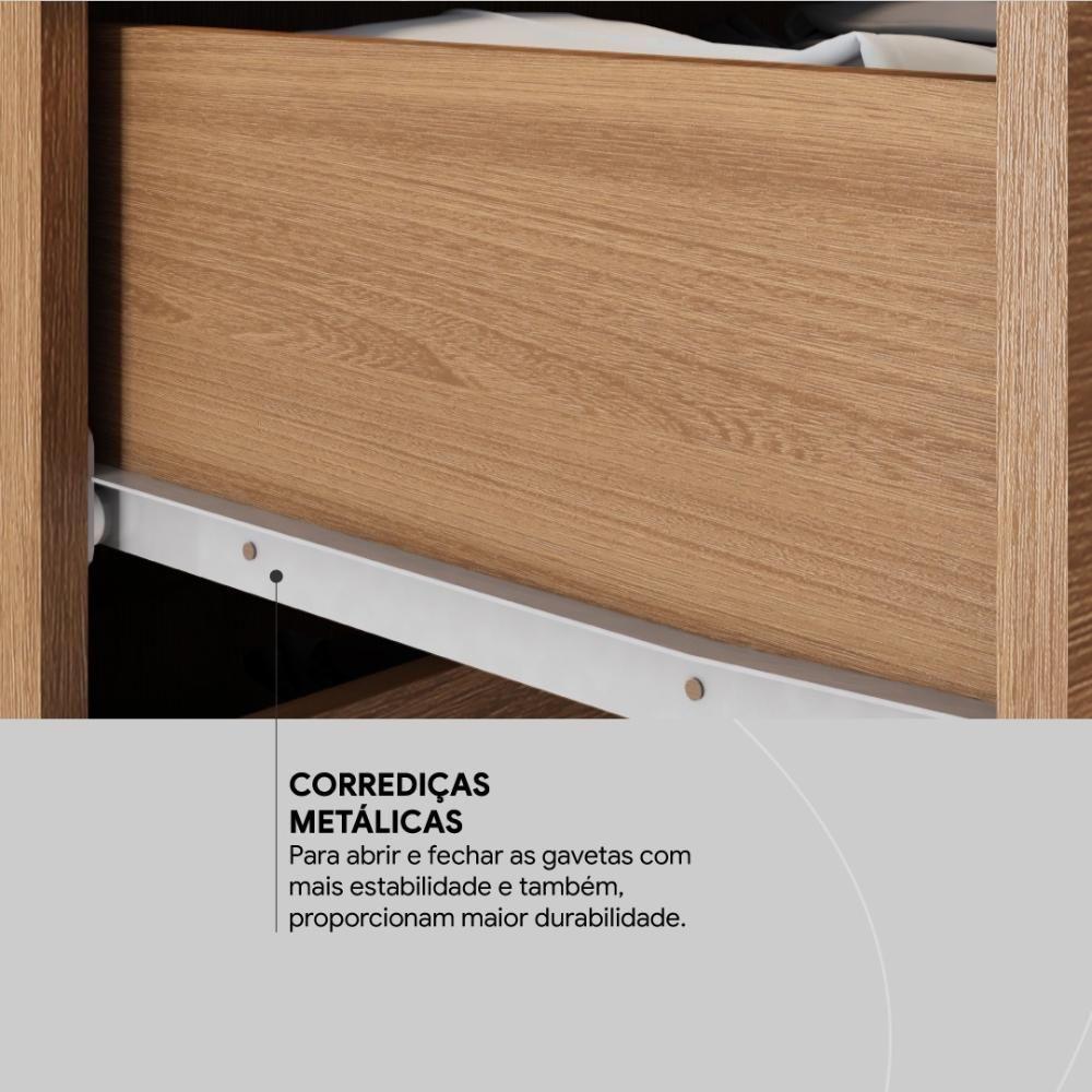 Cômoda 4 Gavetas 1 Porta Com Rodizios Chile - Amêndola Touch Amêndola Touch