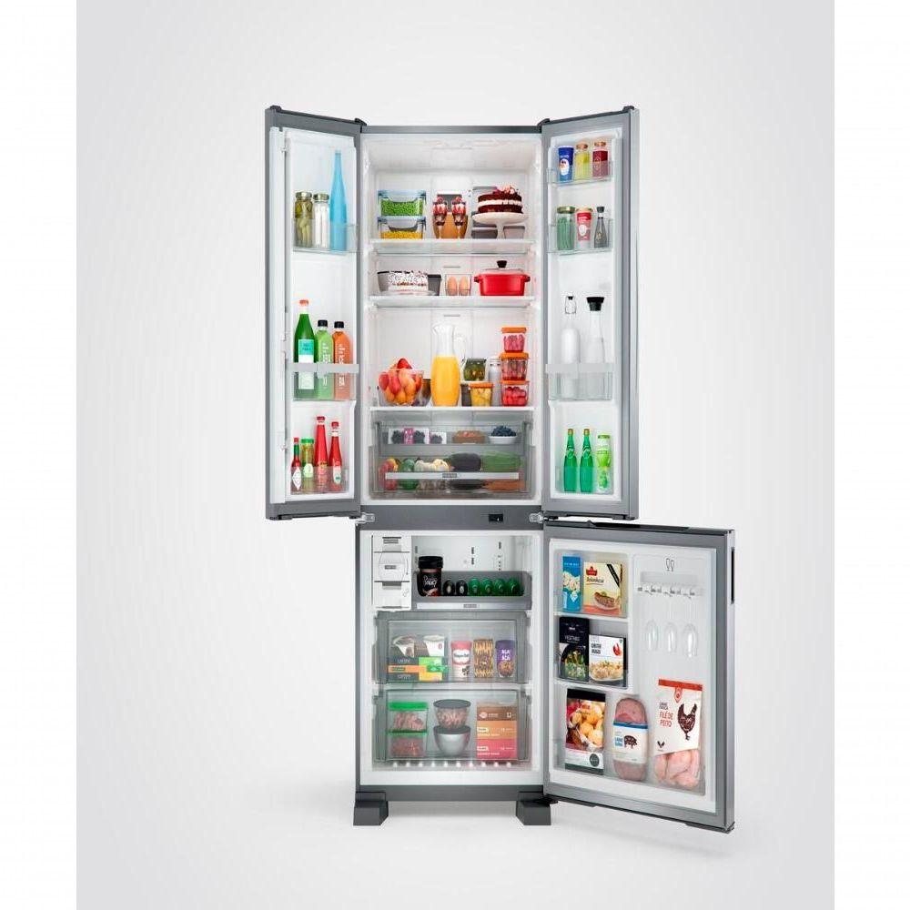 Miniatura Geladeira Brastemp 554 Litros Frost Free Side Inverse 3 Portas Inox Bro85ak 220V