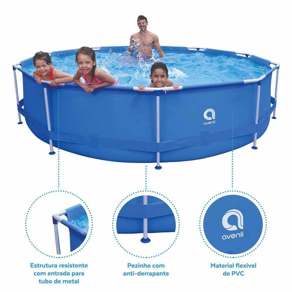Miniatura Piscina Estrutural Armação 6125 Litros + Bomba Filtro Avenli Jilong 110v