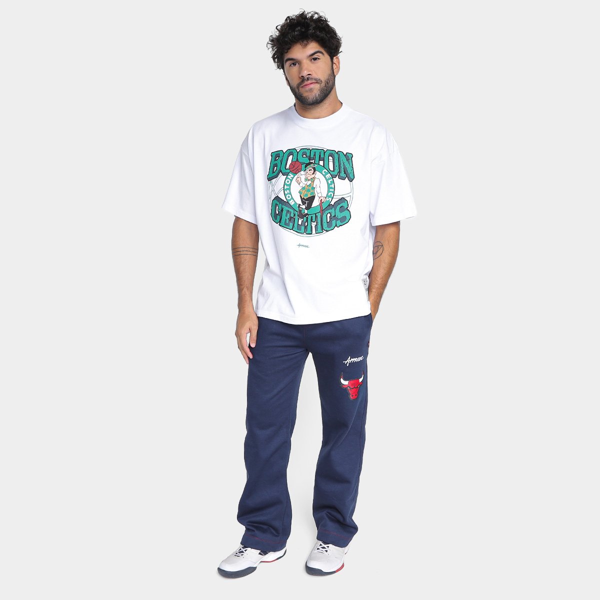 Calça Moletom Reta Approve NBA Bulls Marinho - GG