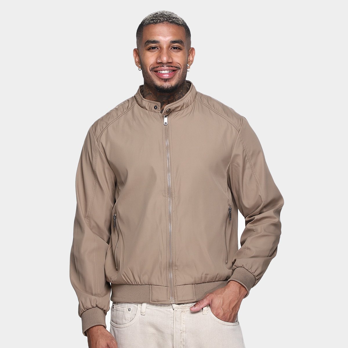 Miniatura Jaqueta Corta Vento Broken Rules Masculina Bege - G