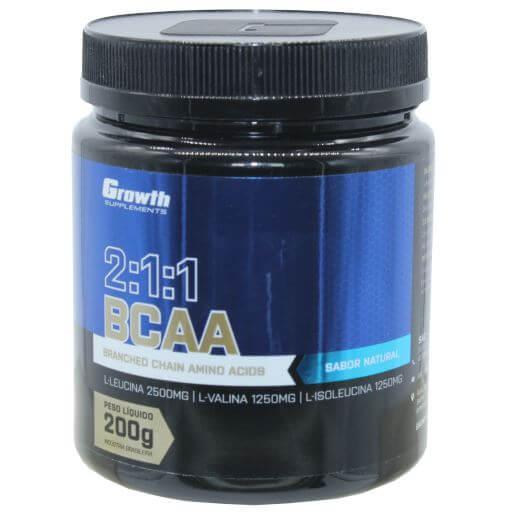 Miniatura Bcaa 2:1:1 Growth 200G Suplemento Alimentar Academia Esporte