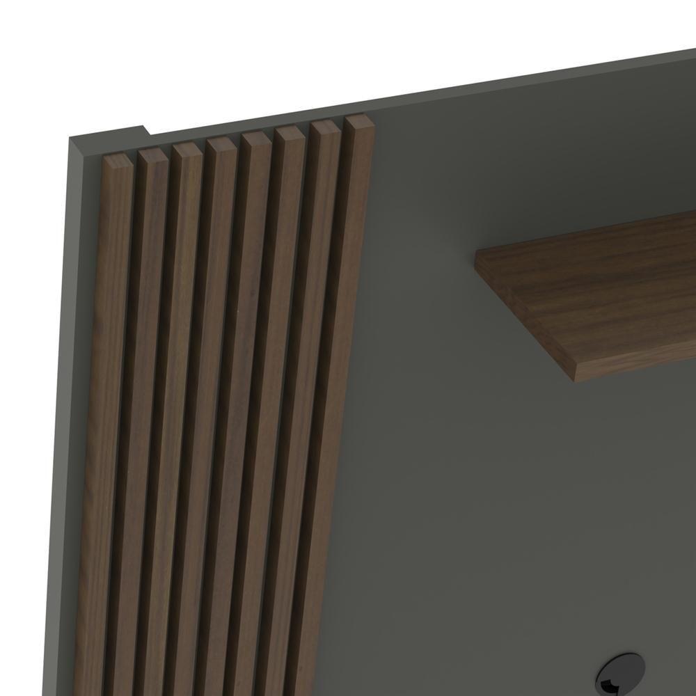 Miniatura Rack Com Painel Ripado Suspenso Para Tv Até 70 Polegadas 2 Portas Grécia 180cm Cinza