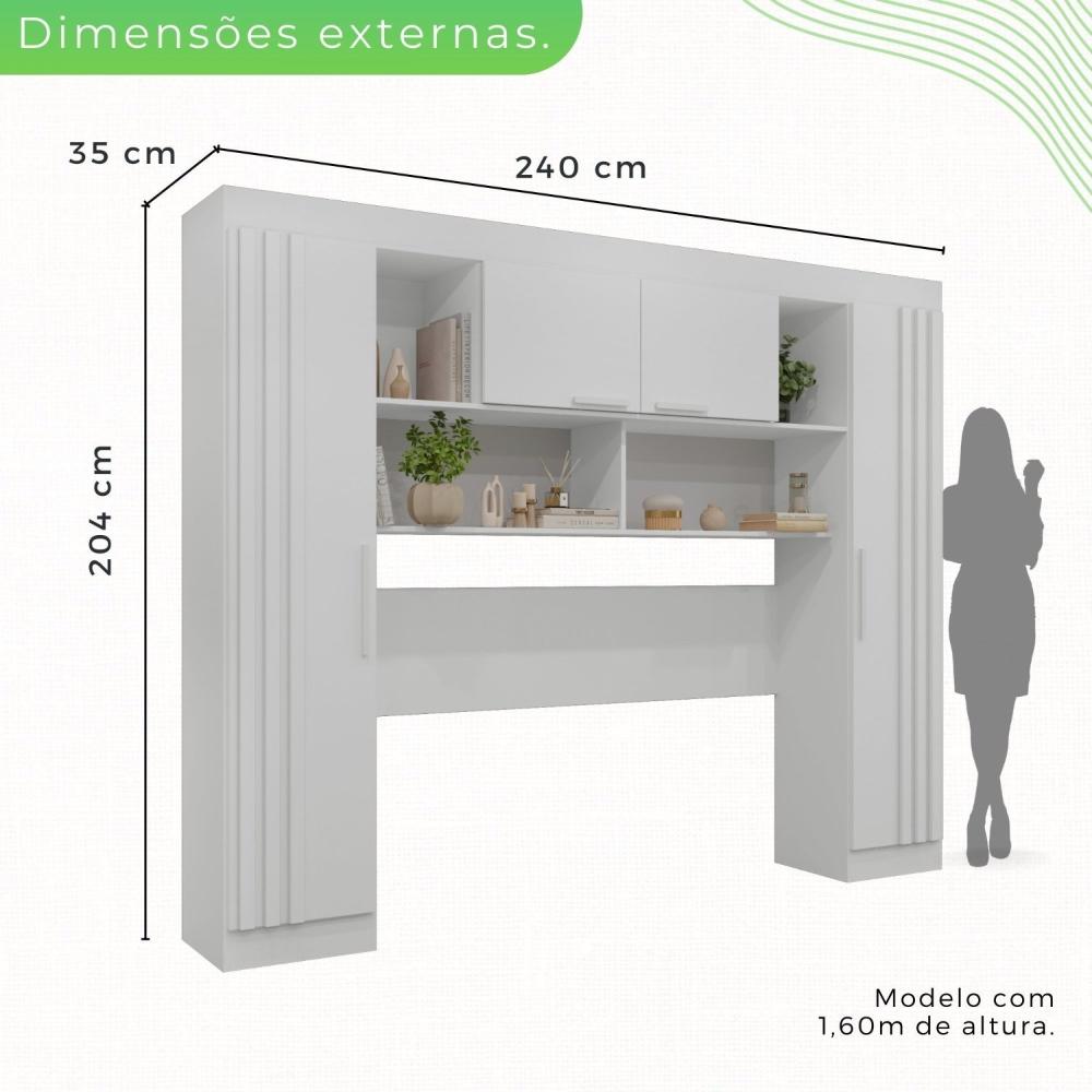 Miniatura Guarda-roupa Modulado 4 Portas Apolo Branco