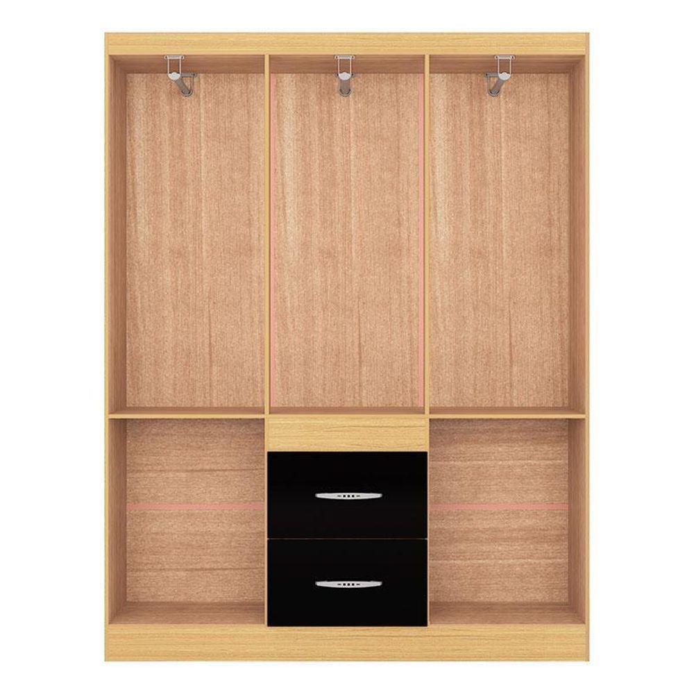 Miniatura Guarda Roupa Casal Milão 6 Portas Damasco Preto – Poquema