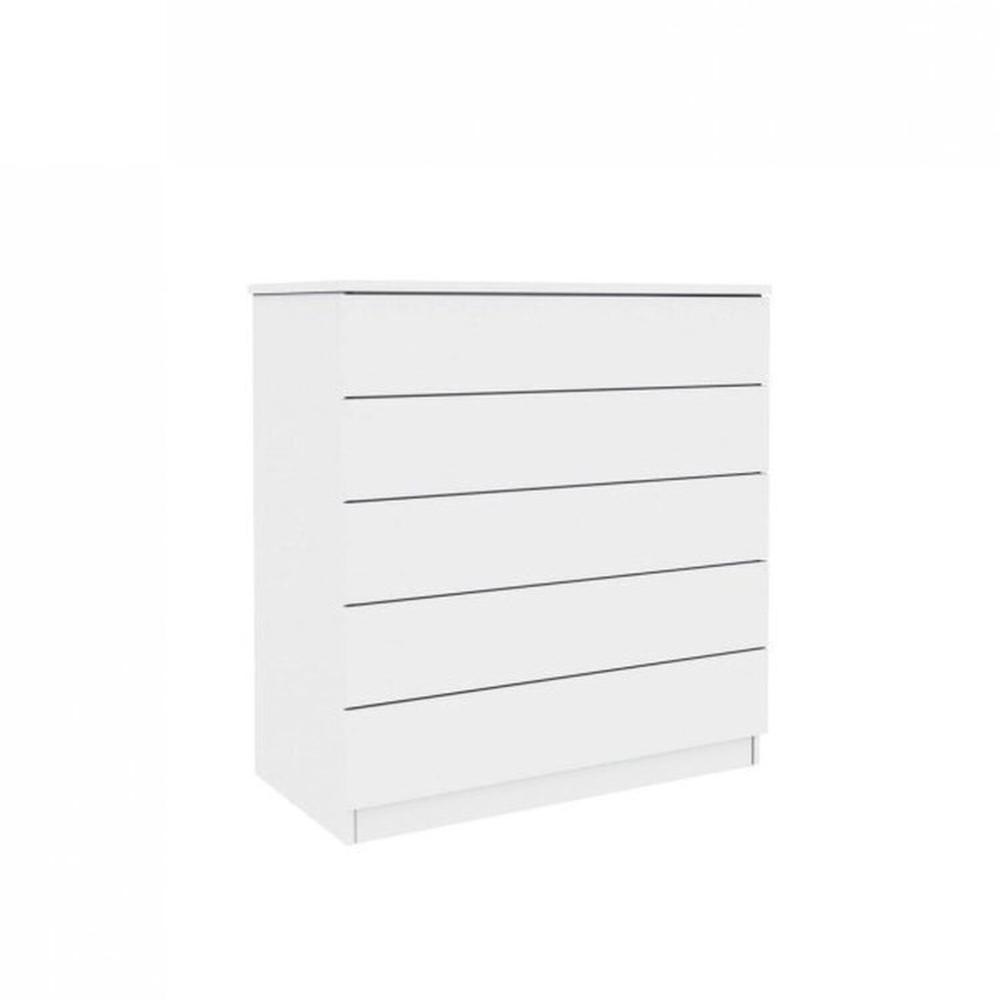 Guarda-roupa 6 Portas Portugal e Cômoda 5 Gavetas Florença Espresso Móveis Branco/Neve