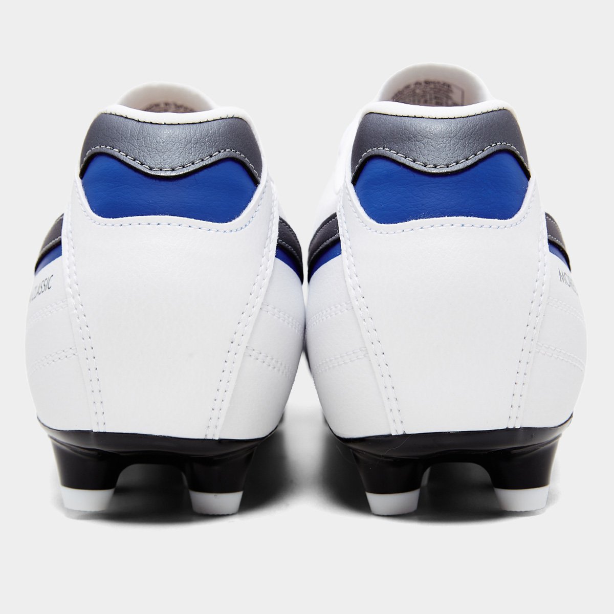 Miniatura Chuteira Campo Mizuno Morelia Classic Unissex Branco+Chumbo - 38